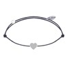 Bracelet Lien Argent 925 Mini Coeur - Gris - vue V1
