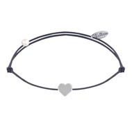 Bracelet Lien Argent 925 Mini Coeur - Gris