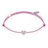 Bracelet Lien Argent 925 Mini Coeur - Fuchsia - vue V1