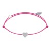 Bracelet Lien Argent Mini Coeur - Fuchsia - vue V1