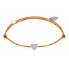 Bracelet Lien Argent 925 Mini Coeur - Orange - vue V1