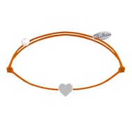 Bracelet Lien Argent 925 Mini Coeur - Orange