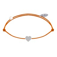 Bracelet Lien Argent Mini Coeur - Orange