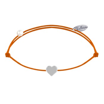 925 Silver Mini Heart Link Bracelet - Orange