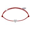 Bracelet Lien Argent 925 Mini Coeur - Rouge - vue V1