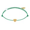 Bracelet Lien Plaqué Or Mini Coeur - Vert - vue V1