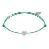 Bracelet Lien Argent 925 Mini Coeur - Vert - vue V1