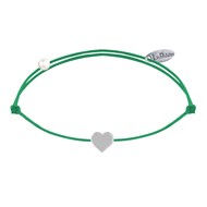 Bracelet Lien Argent 925 Mini Coeur - Vert