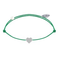 Bracelet Lien Argent Mini Coeur - Vert