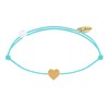 Bracelet Lien Plaqué Or Mini Coeur - Turquoise - vue V1