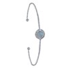 Bracelet Argent 925 Jonc Médaille Ronde et Demi Perle de Larimar - vue V1