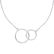 Collier Argent 925 Rhodié Deux Cercles