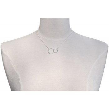 Zilver 925 Rhodium Halsketting Twee Cirkels