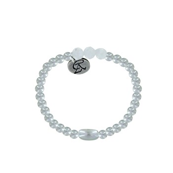 Bague Argent 925 Elastique Bille et Trois Perles de Pierre de Lune Facettée