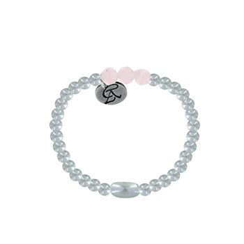 Bague Argent 925 Elastique Bille et Trois Perles de Quartz Rose Facettée