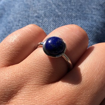 Bague Argent 925 Demi Sphère de Lapis Lazuli