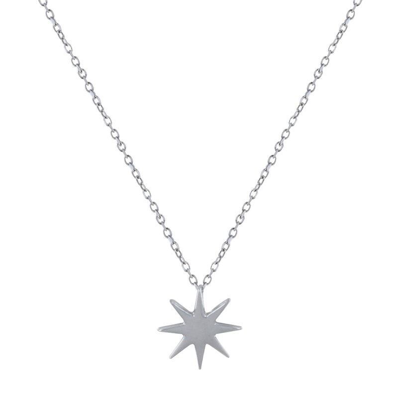 Collier Argent Rhodié Etoile du Berger