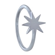 Bague Argent 925 Rhodié Etoile du Berger