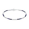 Bracelet Perles Argent 925 et Perles de Lapis Lazuli Facetté M1 - vue V1
