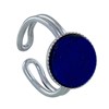 Bague Argent Rond Dentelé de Lapis Lazuli - vue V1