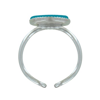 Bague Argent 925 Rond Dentelé de Turquoise