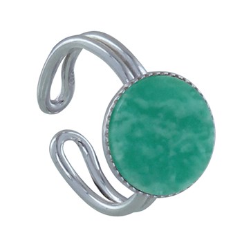 Bague Argent 925 Rond Dentelé d'Amazonite