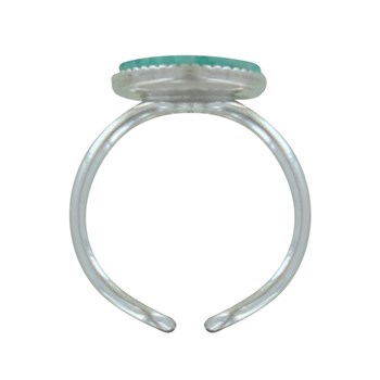 Bague Argent 925 Rond Dentelé d'Amazonite