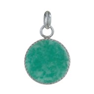 Pendentif Argent 925 Rond Dentelé d'Amazonite