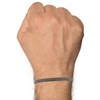 Bracelet Homme Cuir Simple Fermoir Acier Inoxydable - Gris - vue V2