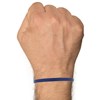 Bracelet Homme Cuir Simple Fermoir Acier Inoxydable - Bleu Navy - vue V2