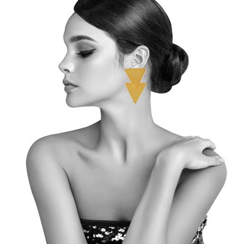Boucles d'Oreilles Clip Laiton Doré Deux Triangles