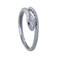 Bague Argent 925 Serpent Fin Strass Noir