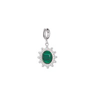 Charm Camée Malachite acier