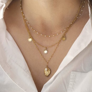 Multi rangs Poème acier doré or