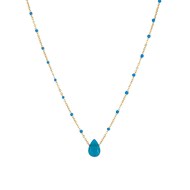 Collier goutte d'eau Apatite bleue