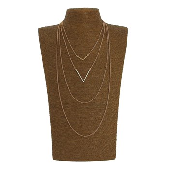 Multi rangs 4 chaines V doré