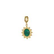 Charm Camée Malachite acier doré or