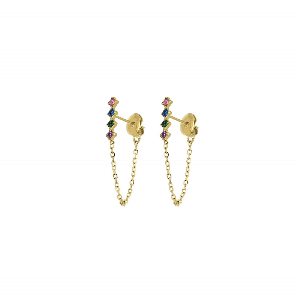 Boucles Ellia multicolore acier doré or