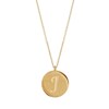 Collier Lettre J acier doré or - vue V1