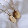 Collier Lettre J acier doré or - vue V3