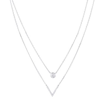 Multi rangs V Argent 925 rhodié