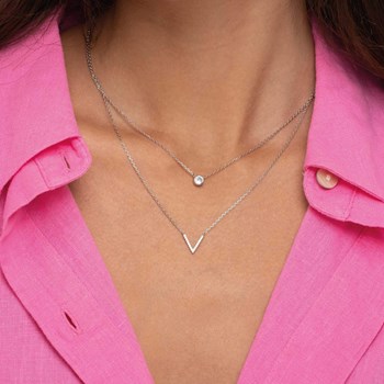 Multi rangs V Argent 925 rhodié