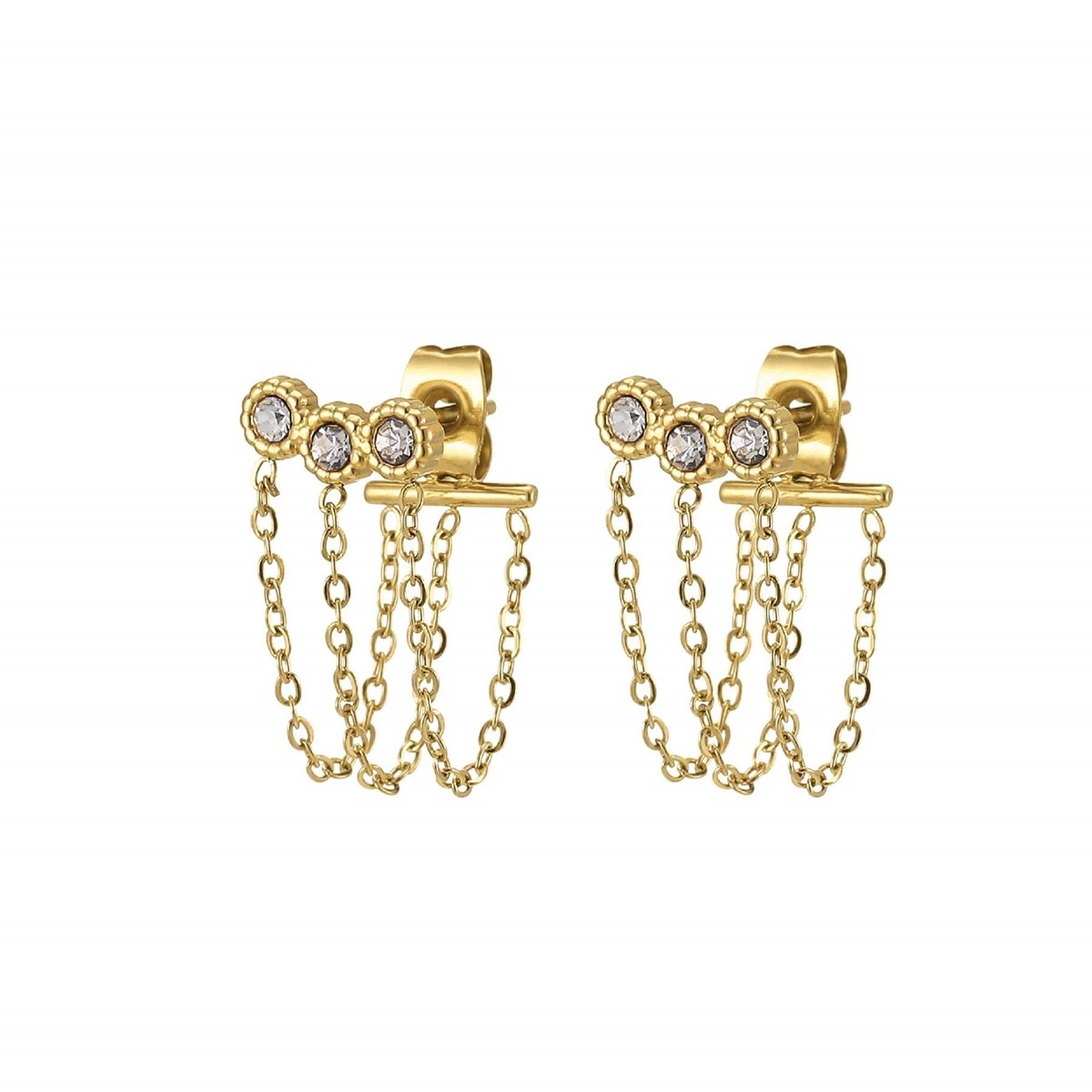 Boucles Trio Zircons blancs