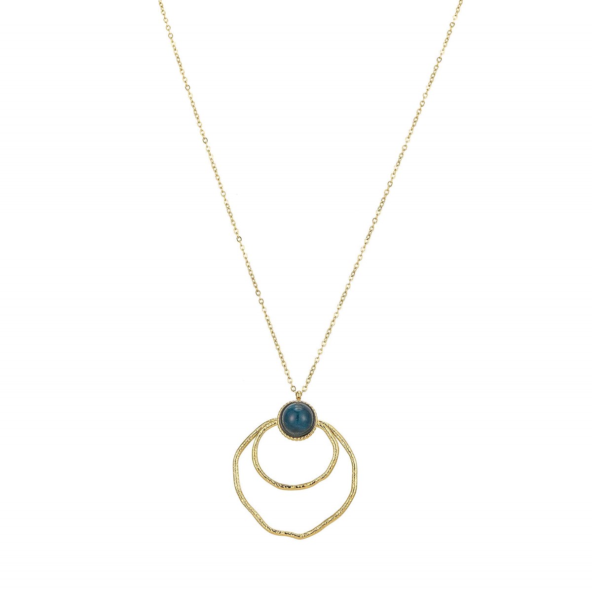 Collier Majo Pierre Apatite bleue