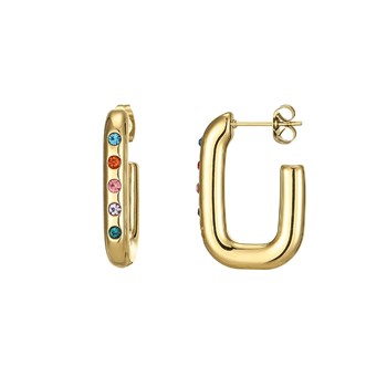 Lulu gekleurde strass oorbellen