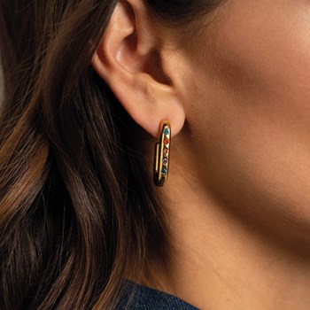 Lulu gekleurde strass oorbellen