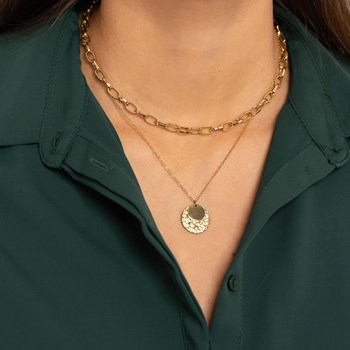 Collier Tania double rangs acier doré or