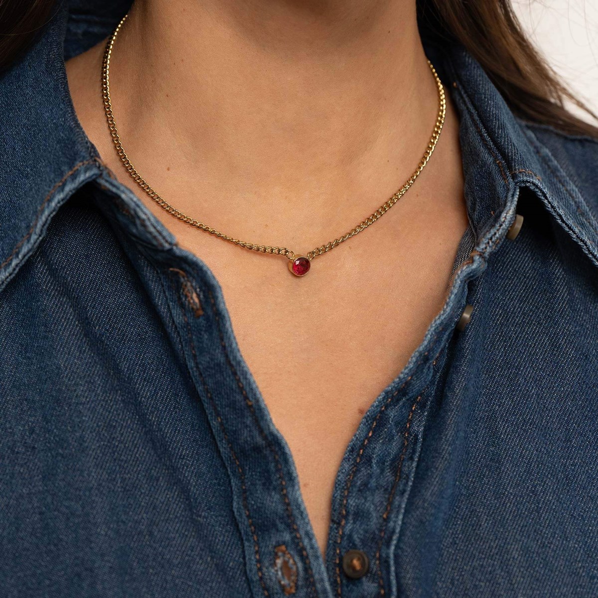 Collier Rondina zircon rouge - vue 2