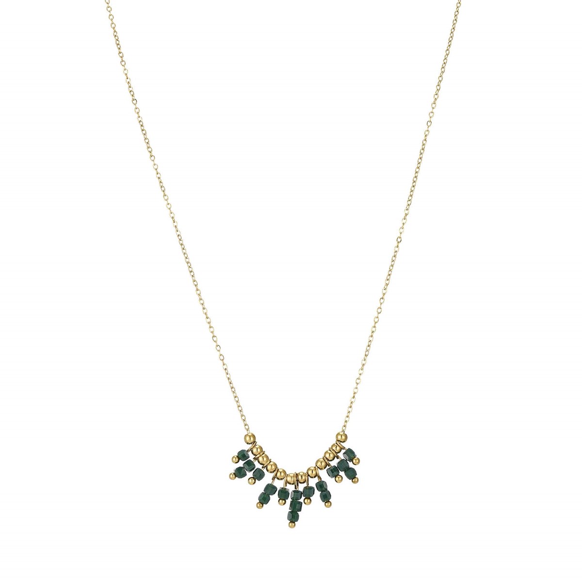 Collier Bohème cristal vert