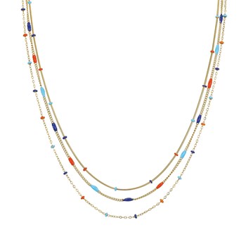 Multi rangs Bilbao bleu acier doré or